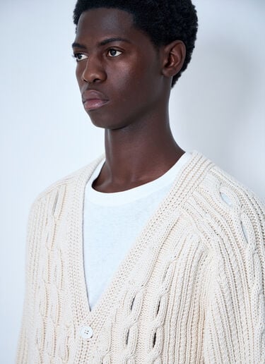 Lacoste Cable Knit Cardigan White lac0164014
