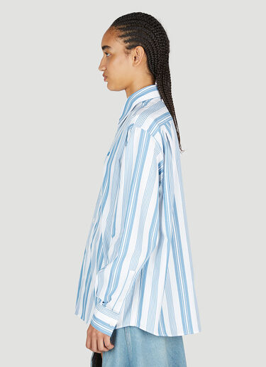 Acne Studios 方脸贴饰条纹衬衫 白色 acn0253013