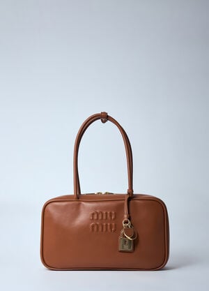 Miu Miu Beau Leather Shoulder Bag Brown miu0260019