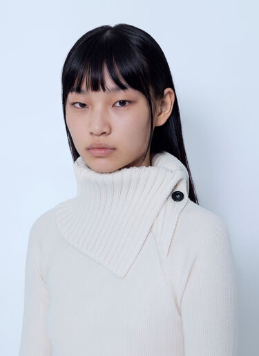 LN-CC® - Sportmax: Ribbed Knit Sweater - White Sportmax Ribbed Knit Sweater White spx0266207