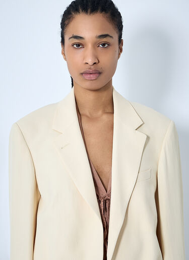 Dries Van Noten Crop Single-Breasted Blazer Cream dvn0260003