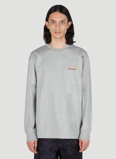 Carhartt WIP 아메리칸 스크립트 긴소매 티셔츠 라이트 그레이 wip0151029
