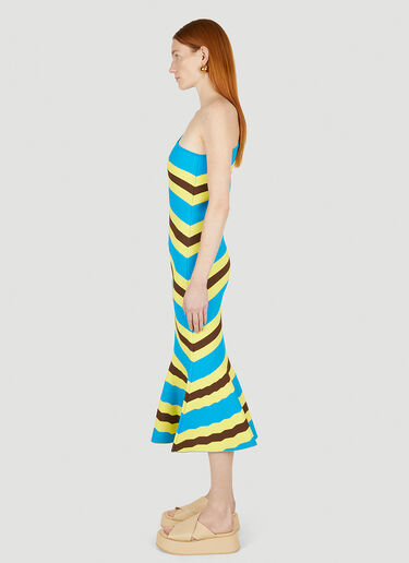 JW Anderson One-Shoulder Striped Midi Dress Blue jwa0247014