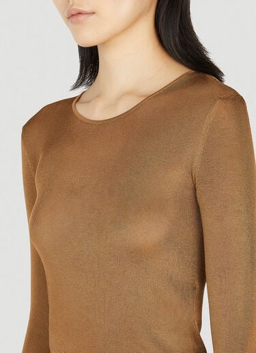 Saint Laurent Fine Knit Top Brown sla0251042