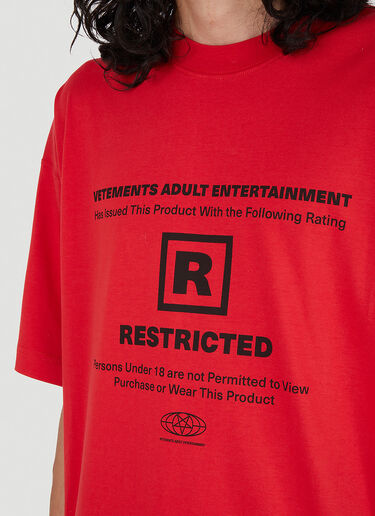 Vetements 18+ Restricted T-Shirt Red vet0146009