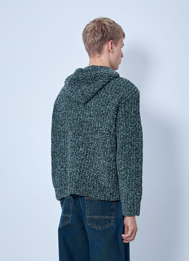 LN-CC® - Stone Island: Knit Zip-Up Hoodie - Green Stone Island Knit Zip-Up Hoodie Green sto0165015