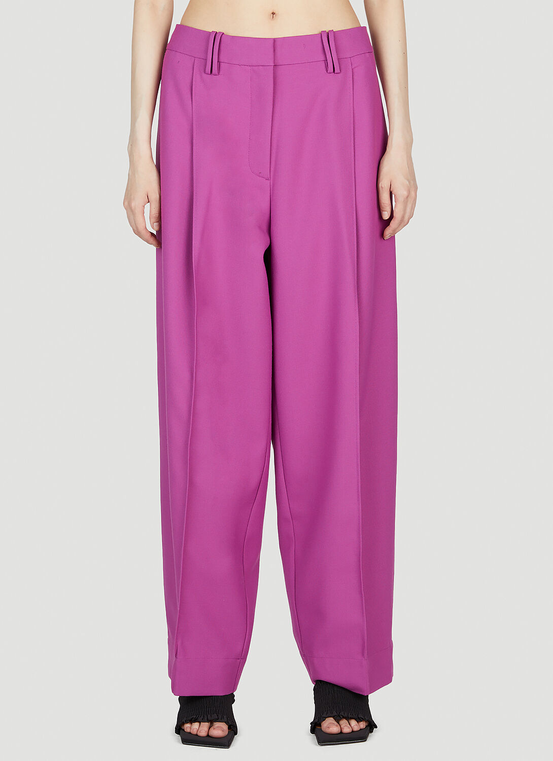 Shop Ganni Suiting Pants In Purple