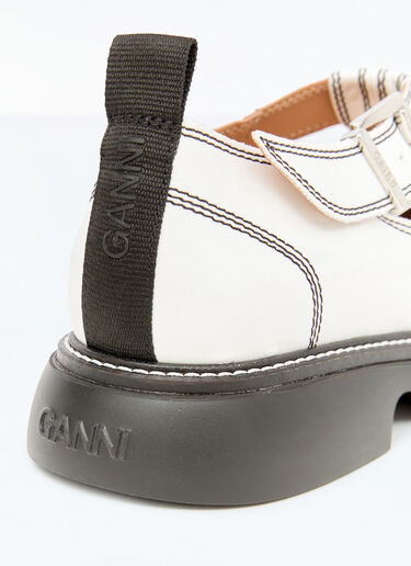 GANNI Everyday Buckle Mary Jane Shoes White gan0256030