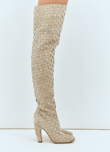Canalazzo Intrecciato Suede Boots Bottega Veneta Canalazzo Intrecciato Suede Boots Beige bov0257023