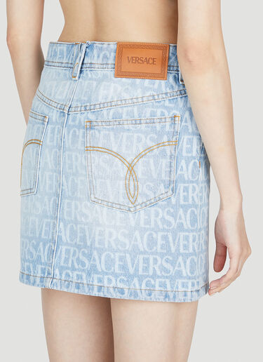 Versace Denim Jacquard Mini Skirt Blue vrs0253008