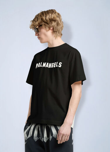 LN-CC® - Palm Angels: Palm Hills Regular T-Shirt - Black Palm Angels Palm Hills Regular T-Shirt Black pma0166107