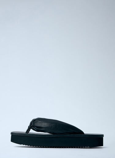 Rick Owens Hollywood Flip Flop Leather Sandals Black ric0163038