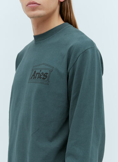Aries Temple Long Sleeve T-Shirt Dark Green ari0154005