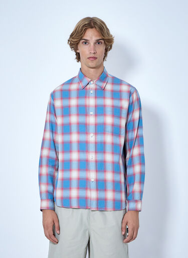LN-CC® - Stüssy: Beach Ombre Plaid Shirt - Blue Stüssy Beach Ombre Plaid Shirt Blue sts0166073