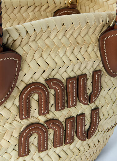Miu Miu Woven Fabric Tote Bag Beige miu0264023