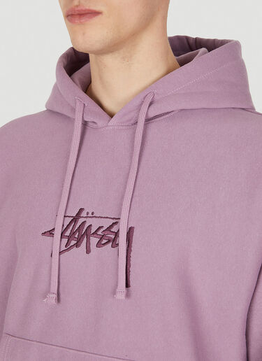 Stüssy Logo Embroidery Hooded Sweatshirt Purple sts0350005