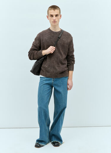 Acne Studios 애시드 워싱 마감 니트 스웨터  브라운 acn0155018