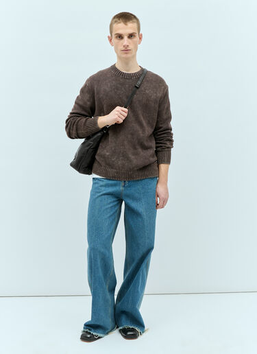 Acne Studios Acid-Washed Knit Sweater Brown acn0155018