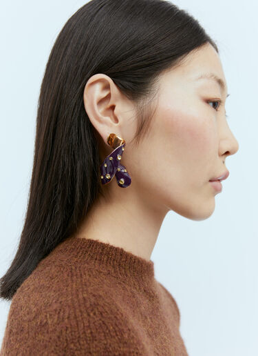 Twisted Embellished Drop Earrings Dries Van Noten Twisted Embellished Drop Earrings Purple dvn0254045