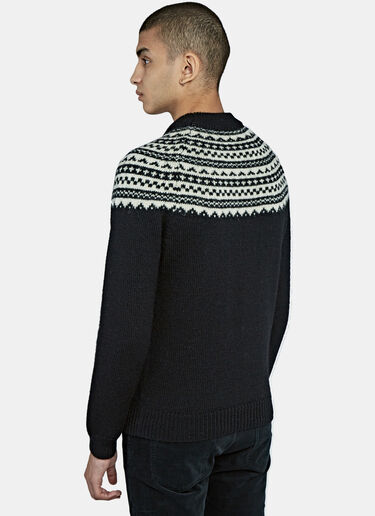 Saint Laurent Fair Isle Knitted Sweater Black sla0126019
