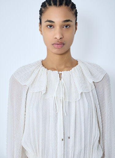 Chloé 缩褶真丝连衣裙 白色 chl0259003