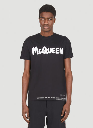 Alexander McQueen Signature Print T-Shirt Black amq0147022