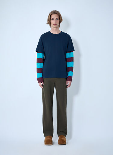 Dries Van Noten Contras Sleeves T-Shirt Navy dvn0163023