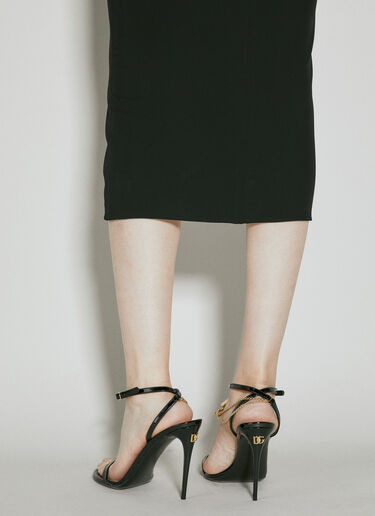 Dolce & Gabbana Patent Leather Heeled Sandals Black dol0254024
