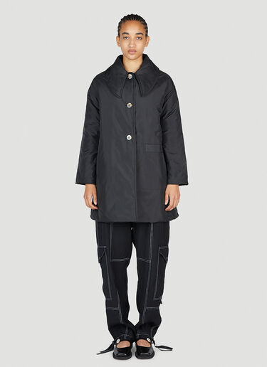 GANNI Ripstop Quilted Reversible Coat Black gan0253014