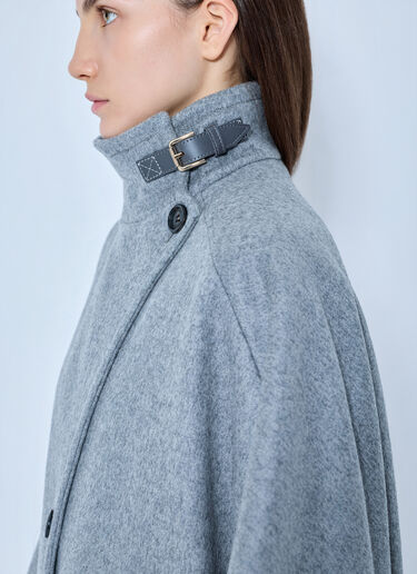 LN-CC® - Max Mara: Asymmetric Wool Cape - Grey Max Mara Asymmetric Wool Cape Grey max0265086