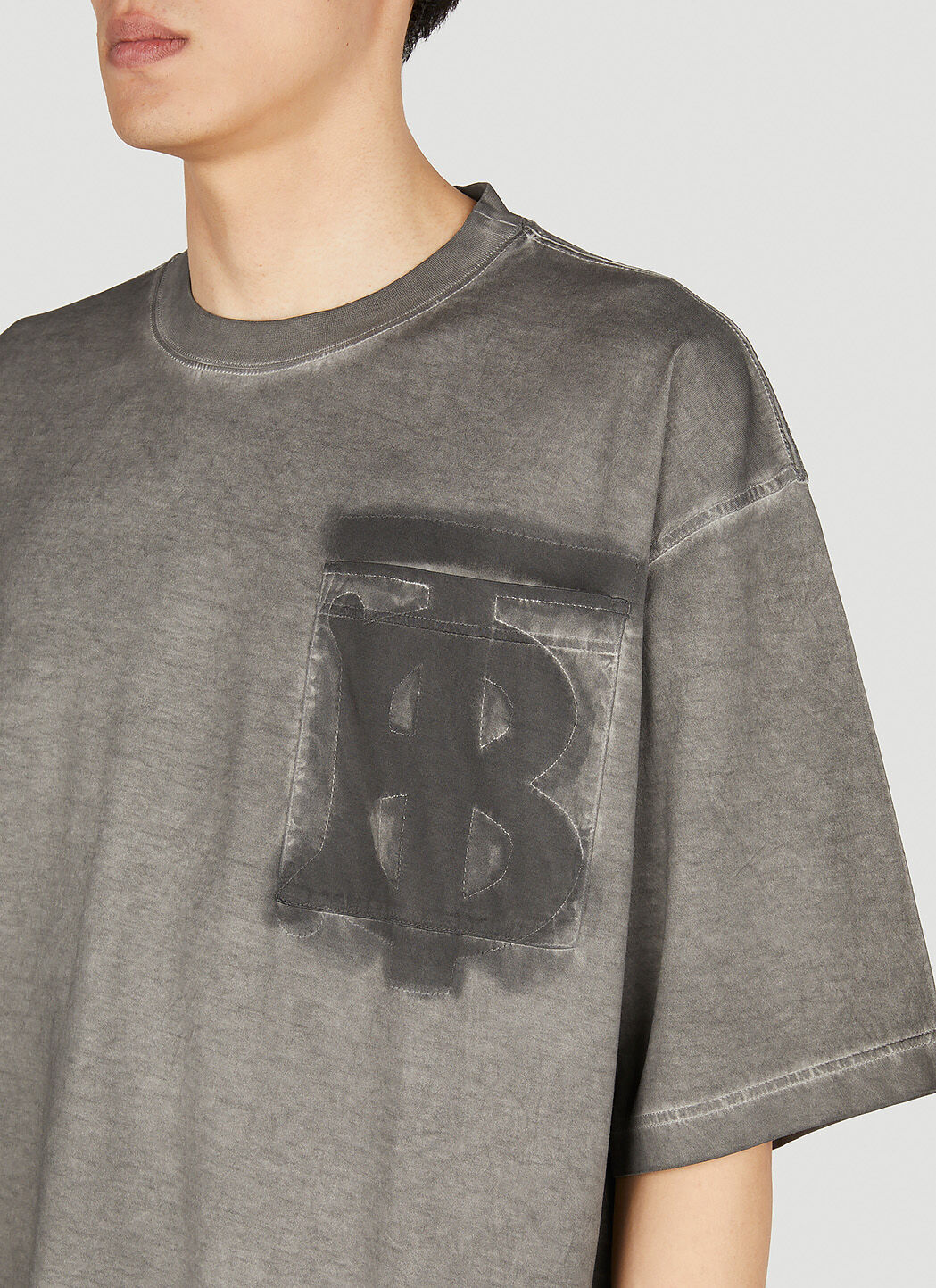 Burberry Monogram T Shirt in Grey LN CC