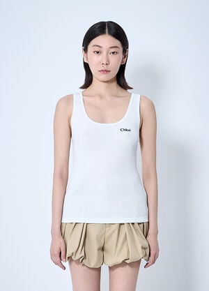Chloé Logo Motif Tank Top White chl0260007