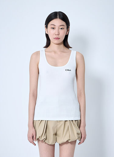 Chloé 로고 모티프 탱크탑  화이트 chl0260007