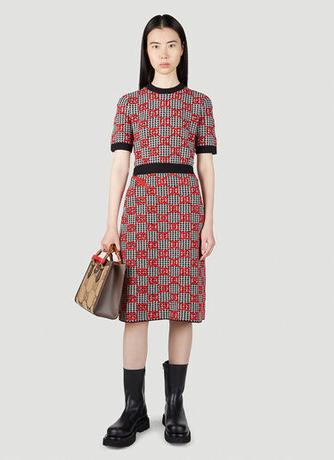 Gucci GG Houndstooth Skirt Red guc0251204