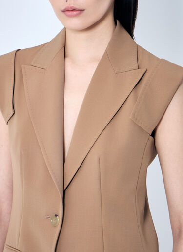 Max Mara Sleeveless Gabardine Jacket Camel max0259016