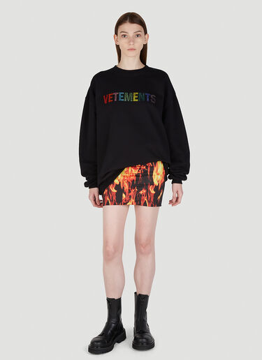 VETEMENTS Rainbow Crystal Sweatshirt Black vet0247006