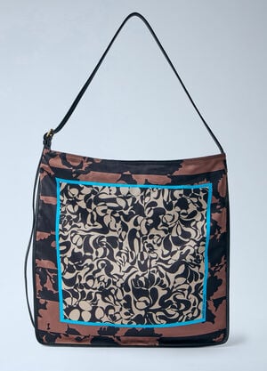 Dries Van Noten Patterned Silk Medium Shoulder Bag Burgundy dvn0263020