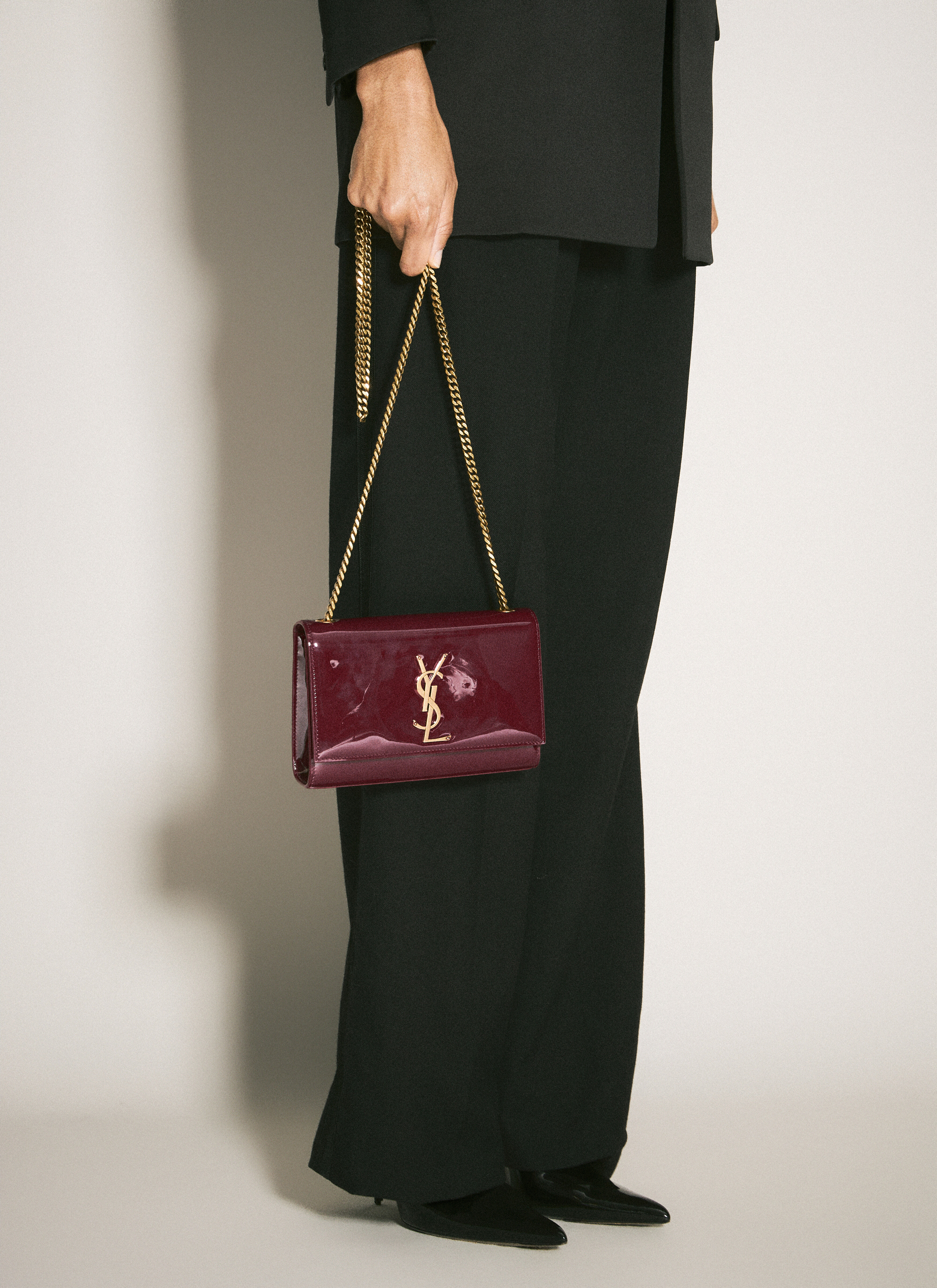 Saint Laurent Women s Small Kate Shoulder Bag in Burgundy LN CC