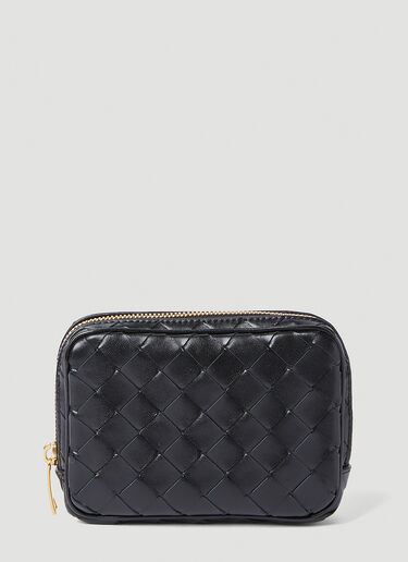 Bottega Veneta Teen Intrecciato Zip Pouch Black bov0255091