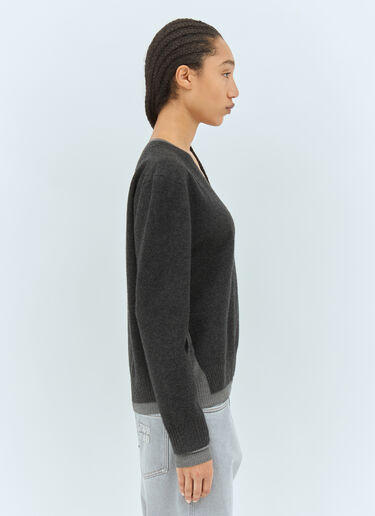 Miu Miu Logo Emboidery Sweater Grey miu0258077