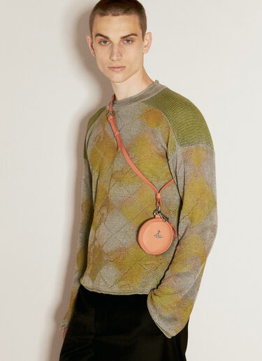 Vivienne Westwood ロゴプレート Saffiano ストラップ オレンジ vvw0156017