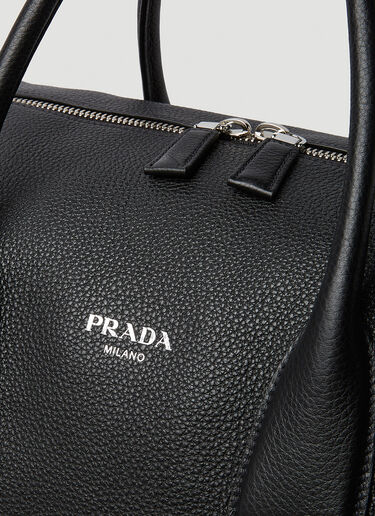 Prada Logo Plaque Weekend Bag Black pra0150023