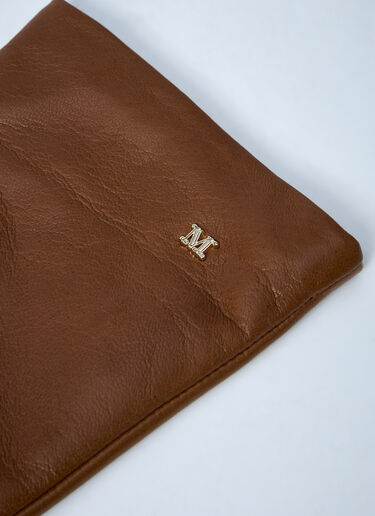 Max Mara Leather Gloves Brown max0261034