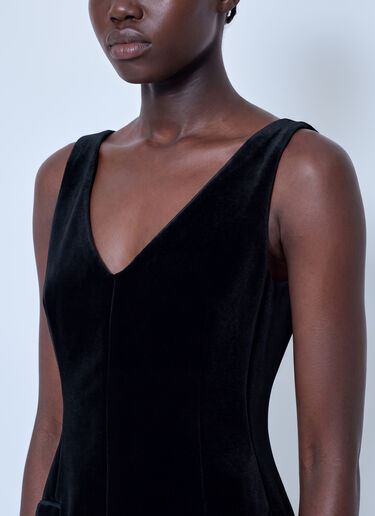 LN-CC® - Sportmax: Sleeveless Velvet Mini Dress - Black Sportmax Sleeveless Velvet Mini Dress Black spx0266025