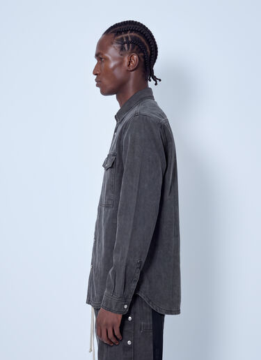 LN-CC® - Rick Owens DRKSHDW: Denim Shirt - Grey Rick Owens DRKSHDW Denim Shirt Grey drk0166001