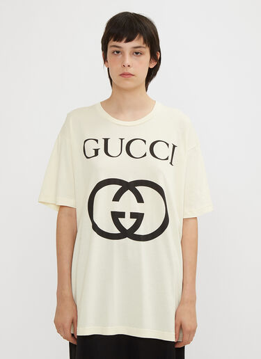 Gucci GG Logo T-Shirt Cream guc0234033