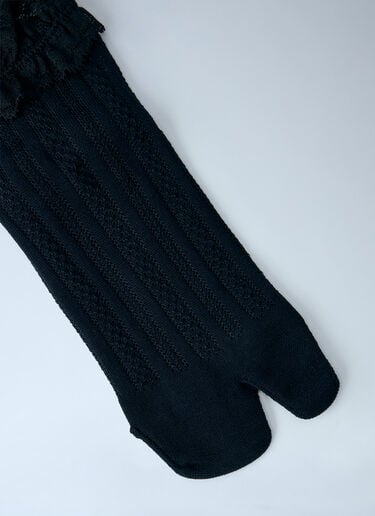 Lace Trimmed Split Toe Socks Yohji Yamamoto Lace Trimmed Split Toe Socks Black yoy0264011