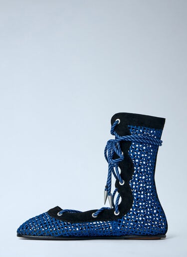 Kiko Kostadinov Reticella Lace Up Boot Blue kko0264014