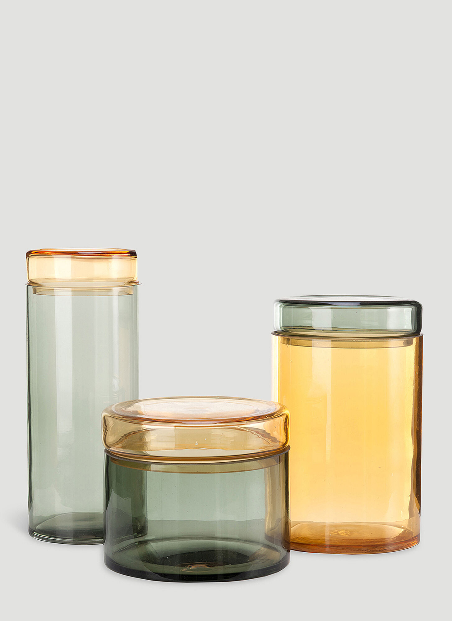 Shop Polspotten Set Of Three Caps & Jars Multi Mix In Transparent
