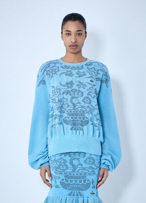 Vivienne Westwood Jules Crewneck Knitted Jumper Blue vvw0264014